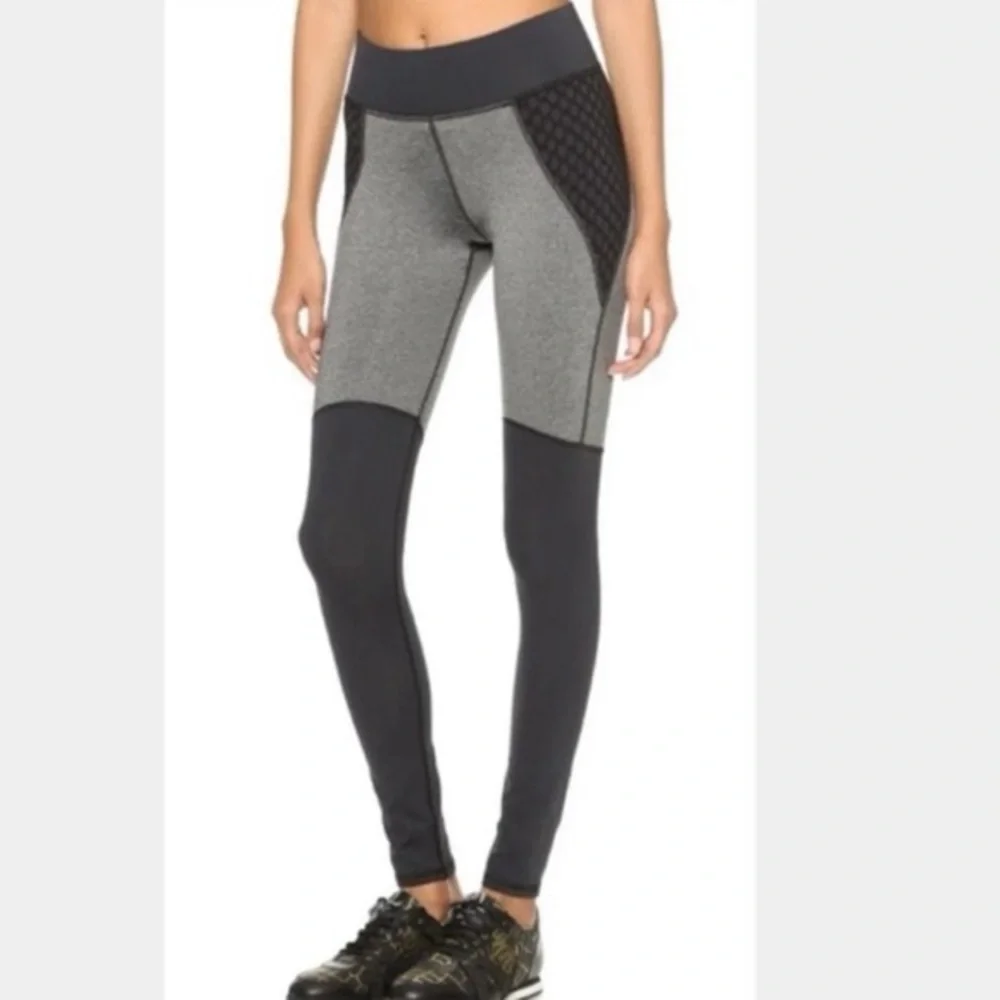 Michi Grey Black Colorblock Net Athletic Leggings Size XS